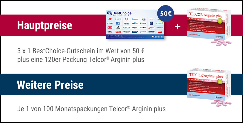 Exklusives Telcor® Arginin plus Gewinnspiel