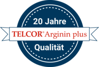 Telcor Arginin plus Siegel 20 Jahre Qualität